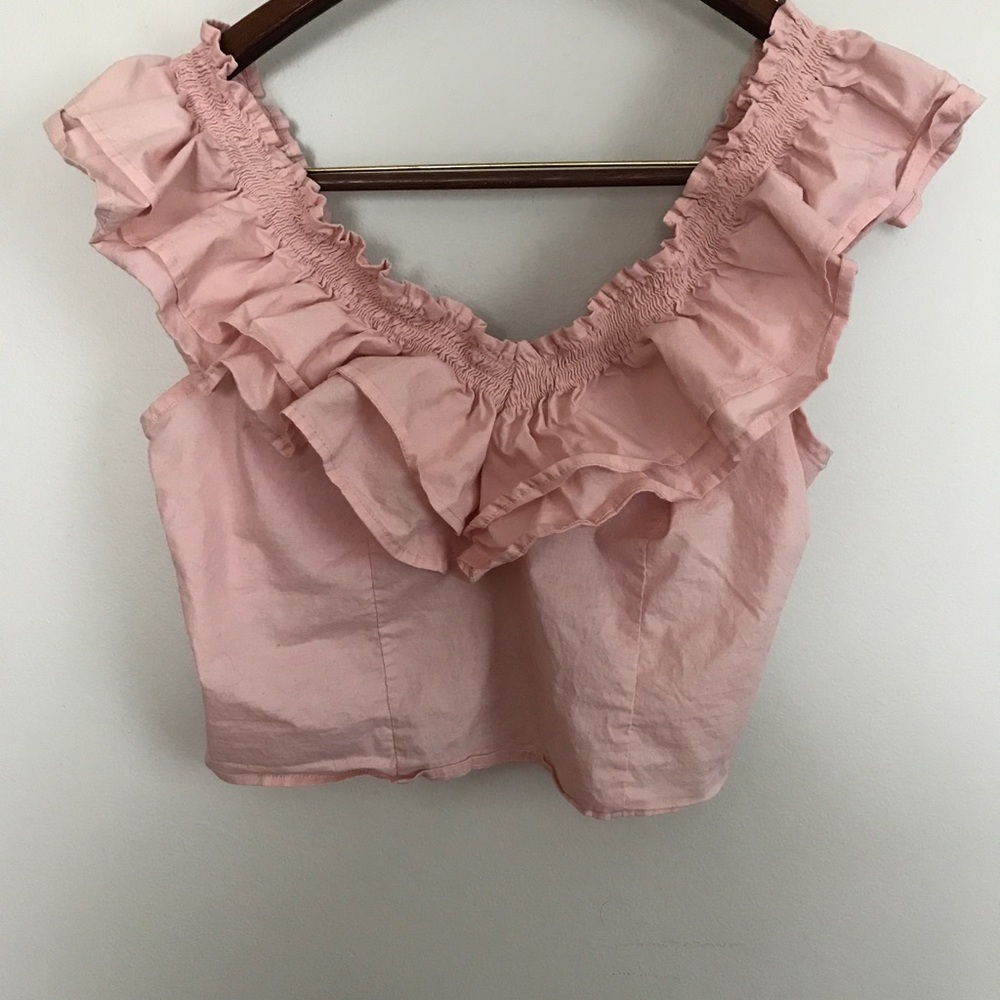 Wild Fable Pink Ruffled Crop Top (XL) - Picture 2 of 10